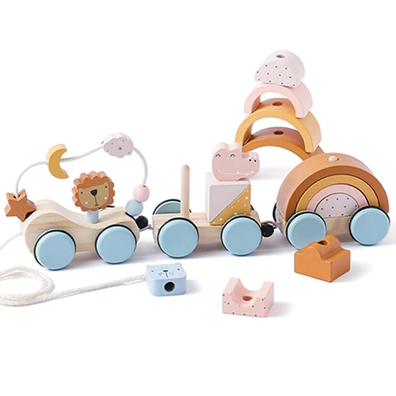 Wooden Montessori Train Set