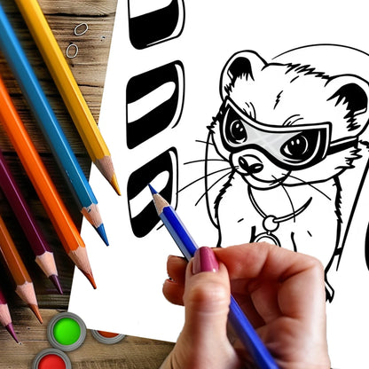 Animal Thief Style Colouring Book