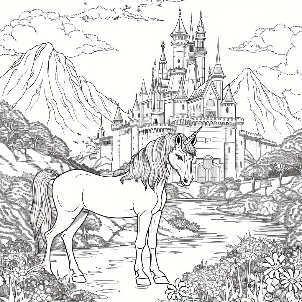 Artistry Floral Castle Colouring Book