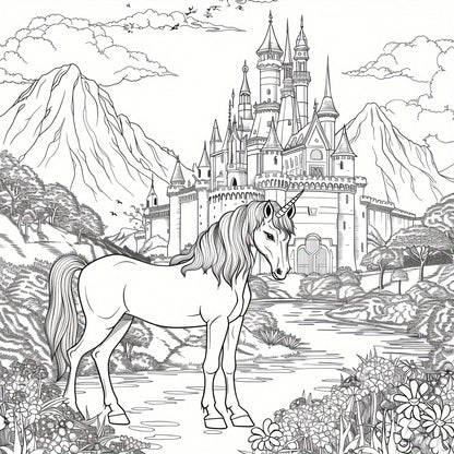 Artistry Floral Castle Colouring Book