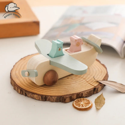 Wooden Plane  – Montessori Aircraft Model With Animals
