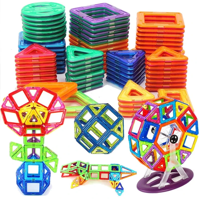 Magnetic Building Blocks Set (30–168pcs) – Shape, Build, Imagine!