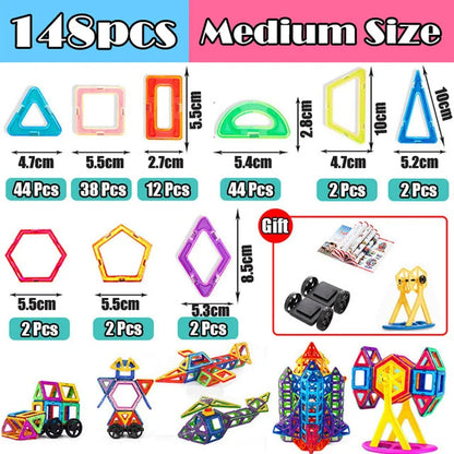 Magnetic Building Blocks Set (30–168pcs) – Shape, Build, Imagine!