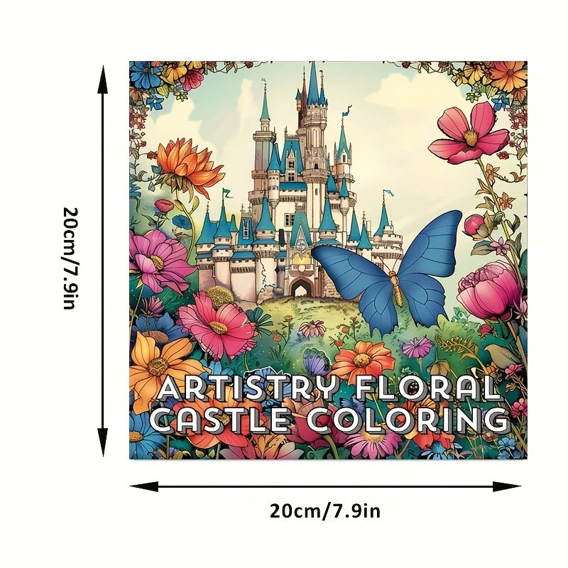 Artistry Floral Castle Colouring Book