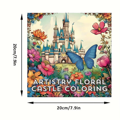 Artistry Floral Castle Colouring Book
