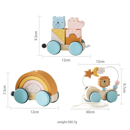 Wooden Montessori Animal Train Set