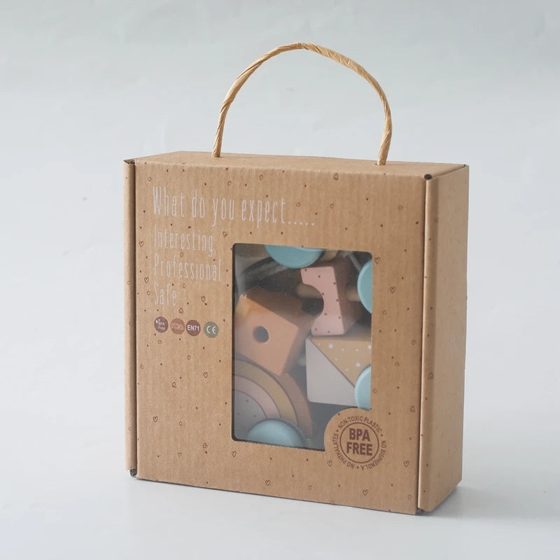 Wooden Montessori Animal Train Set