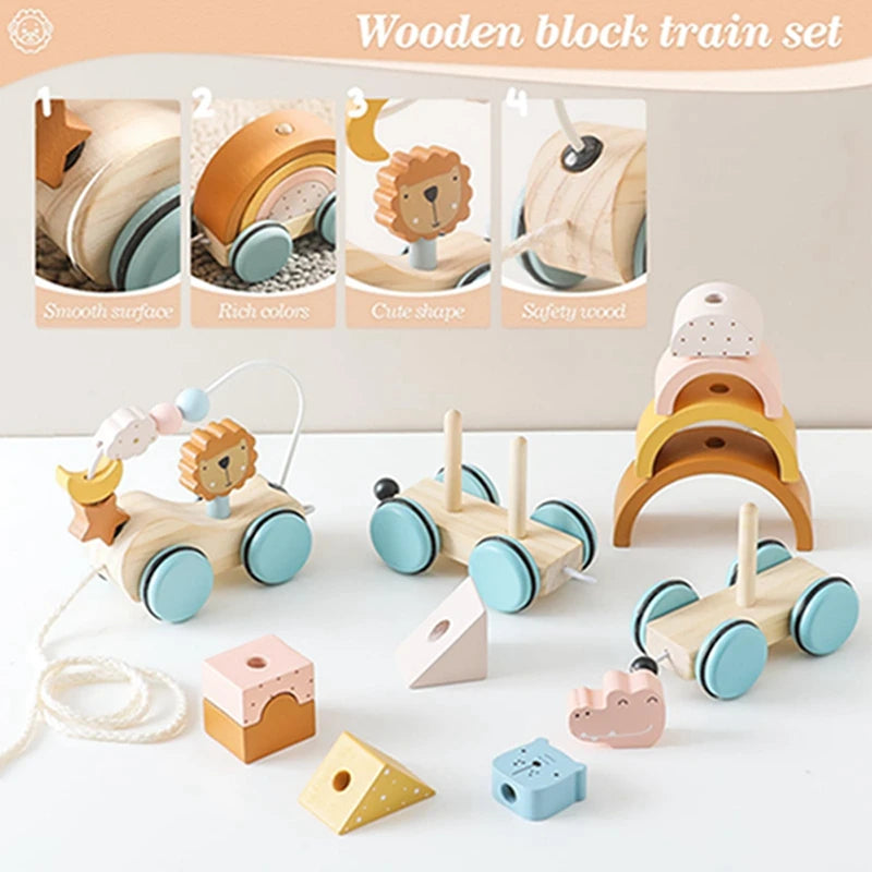 Wooden Montessori Train Set