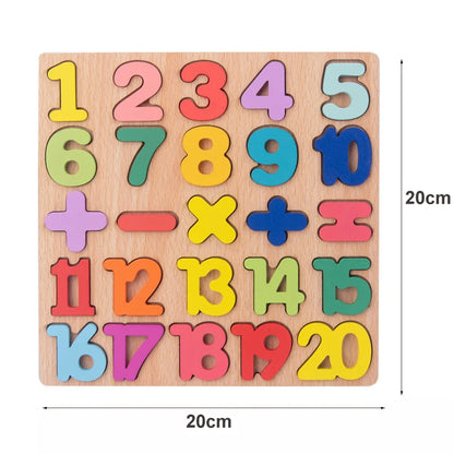 Wooden Puzzle Alphabet, Number or Shape Matching Board – Early Learning Fun!