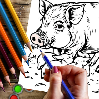 Farm Animals Colouring Book