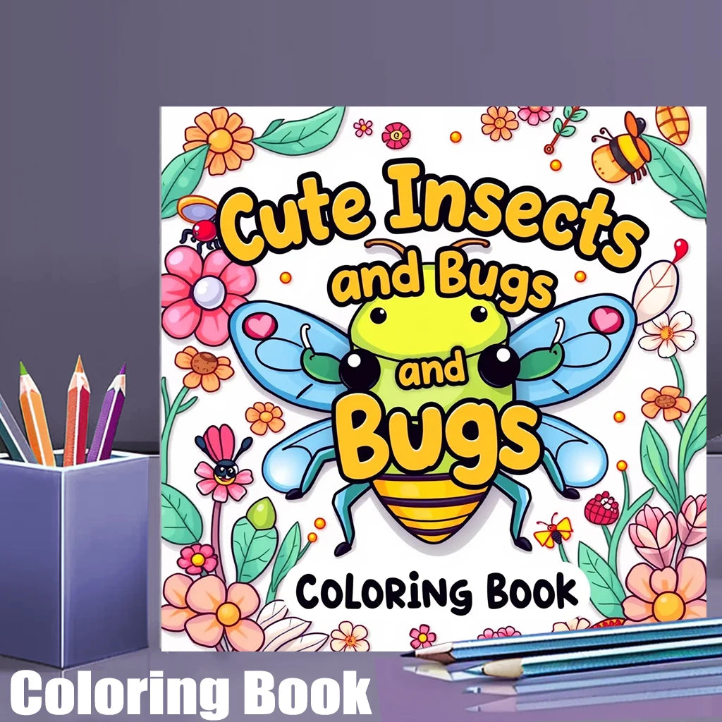 Cute Insects and Bugs Colouring Book