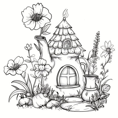Dreamy Floral Teapots Colouring Book