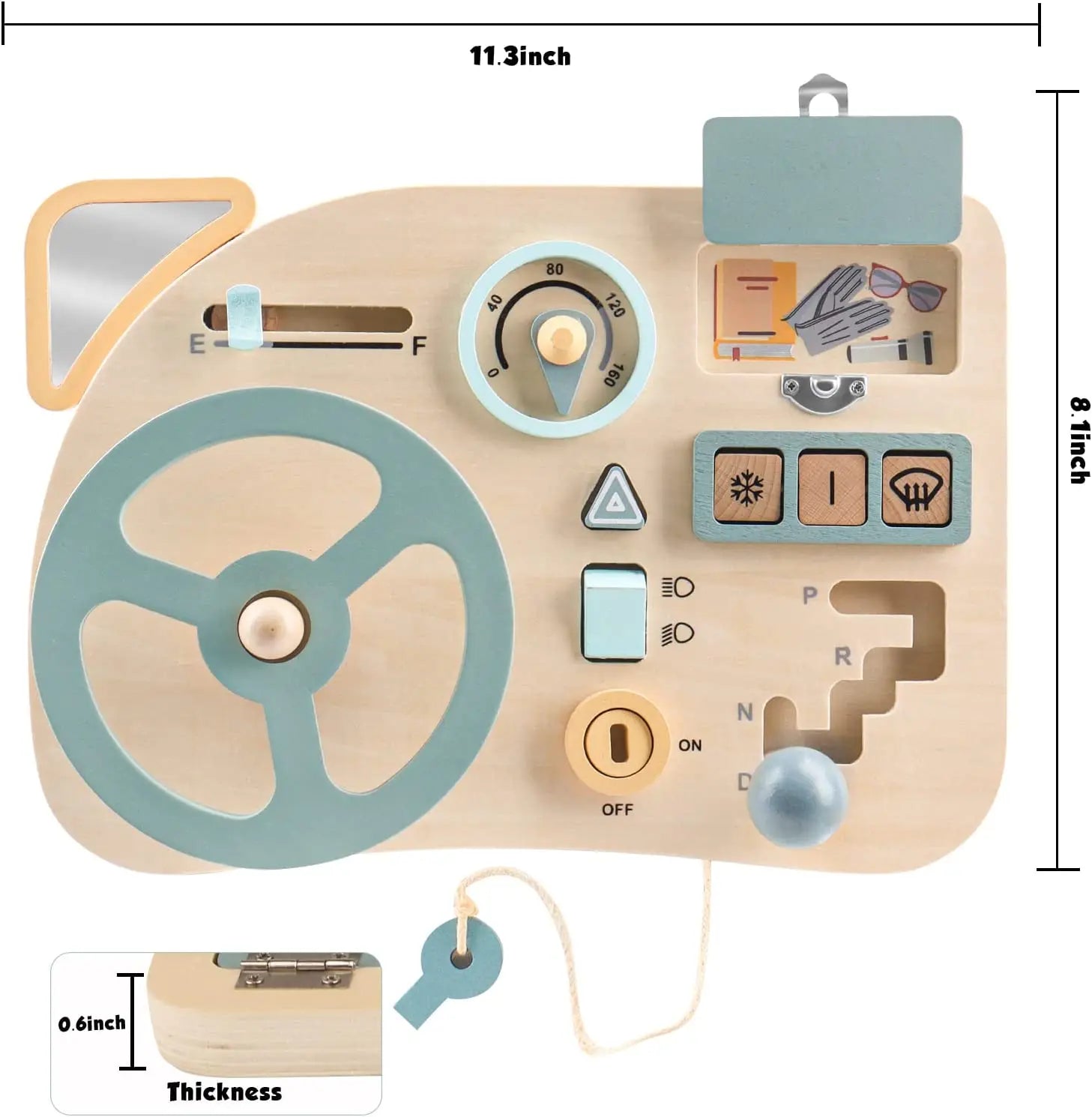 Montessori Wooden Steering Wheel Busy Board