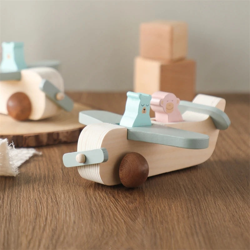 Wooden Plane  – Montessori Aircraft Model With Animals