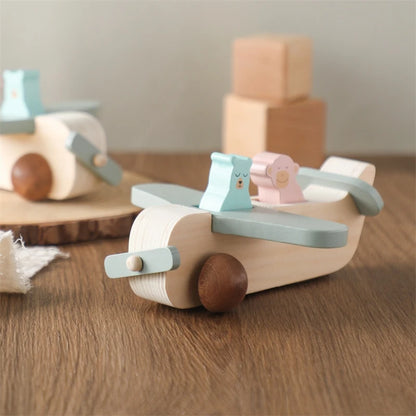 Wooden Plane  – Montessori Aircraft Model With Animals